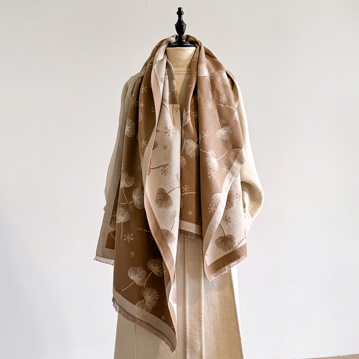 2025 Winter Warm Cashmere Feat - Embroidery Pashmina ulasan dan harga