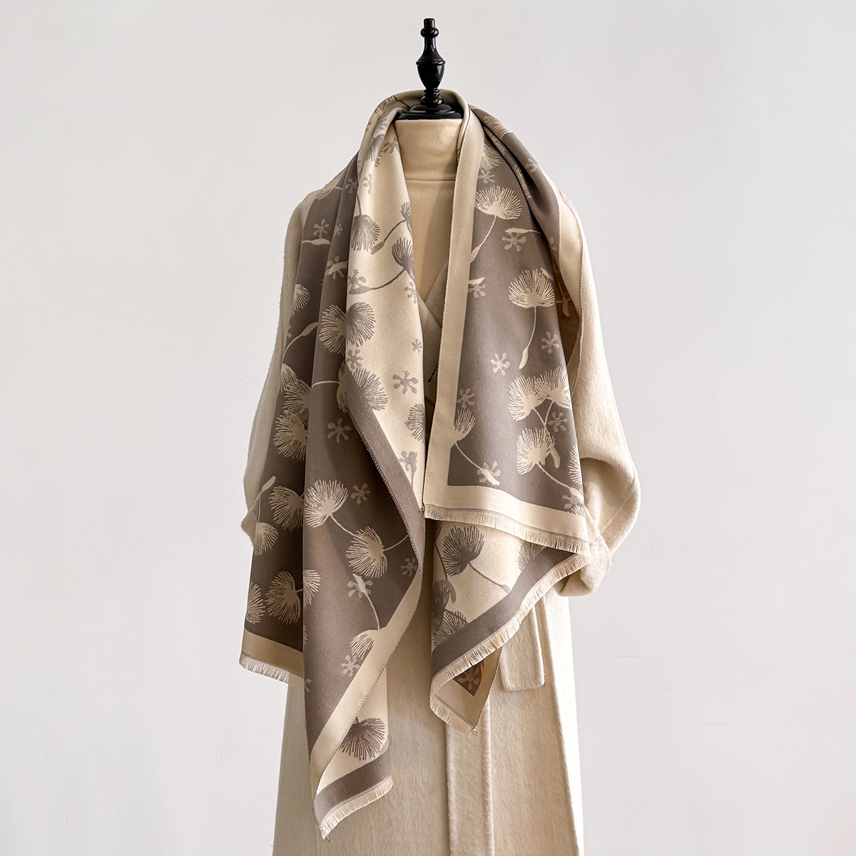2025 Winter Warm Cashmere Feat - Embroidery Pashmina ulasan dan harga