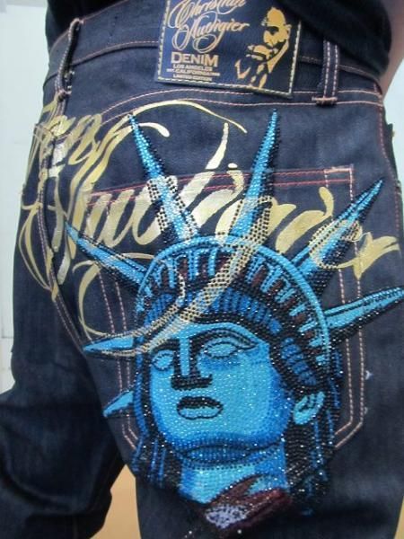 Vintage Statue of Liberty Diam - Embroidery Jeans Sakura ulasan dan harga