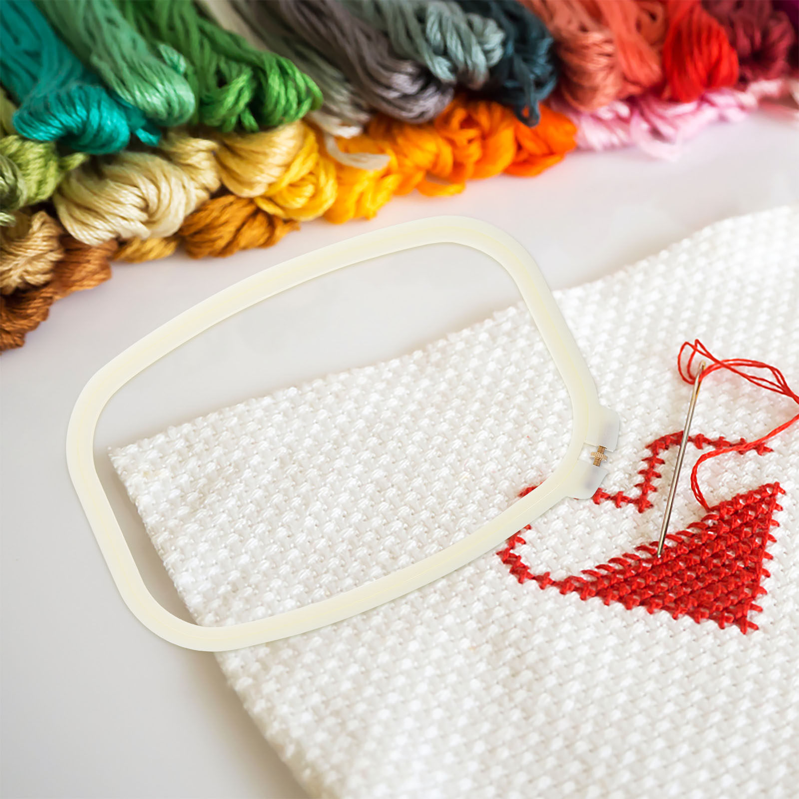 2Pcs Plastic Embroidery Hoops  - Embroidery Hoop Plastic ulasan dan harga