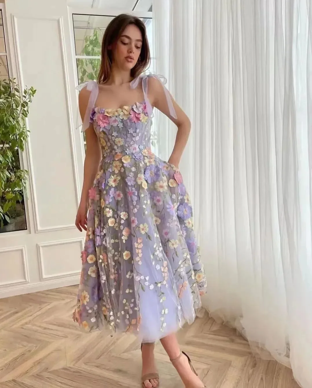 Women's Dress Fashionable 3D F - Embroidery Zara ulasan dan harga