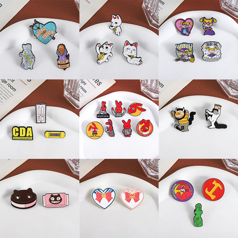 2-7pcs/sets Comics Enamel Pins - Embroidery House ulasan dan harga