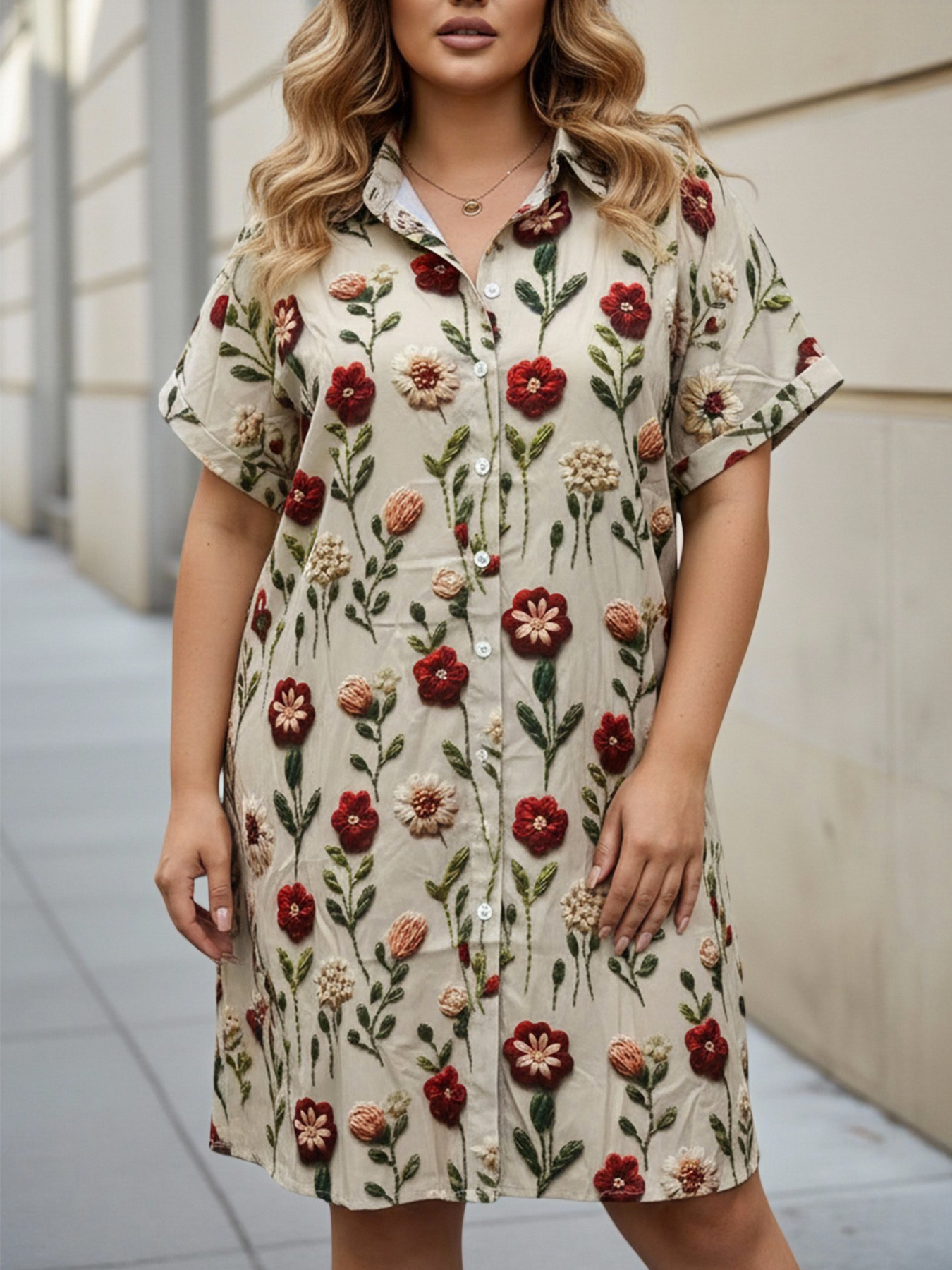 Plus Size Women's Longline Ove - Embroidery On Shirt ulasan dan harga