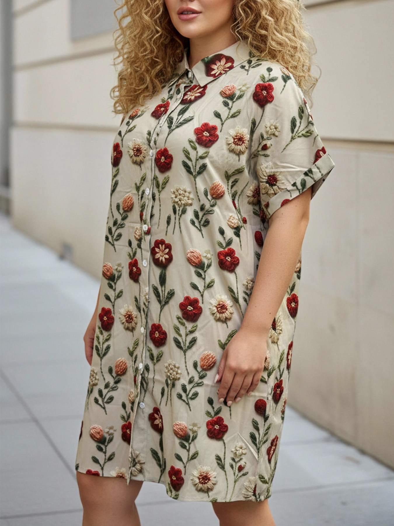 Plus Size Women's Longline Ove - Embroidery On Shirt ulasan dan harga