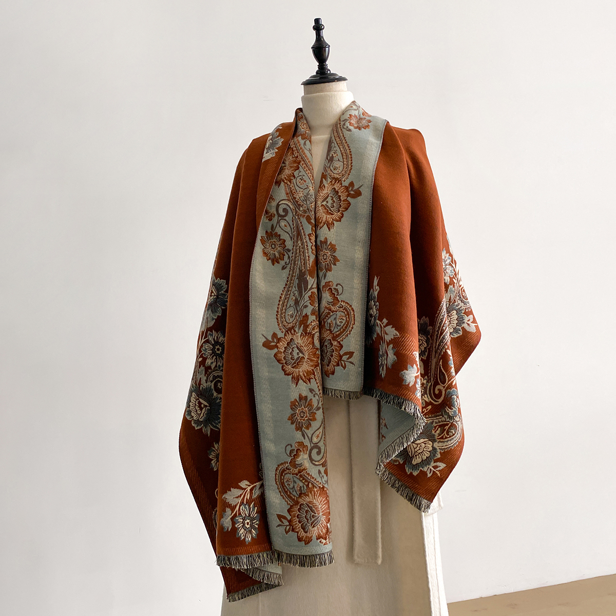 2025 Winter Luxury Imitation C - Embroidery Pashmina ulasan dan harga