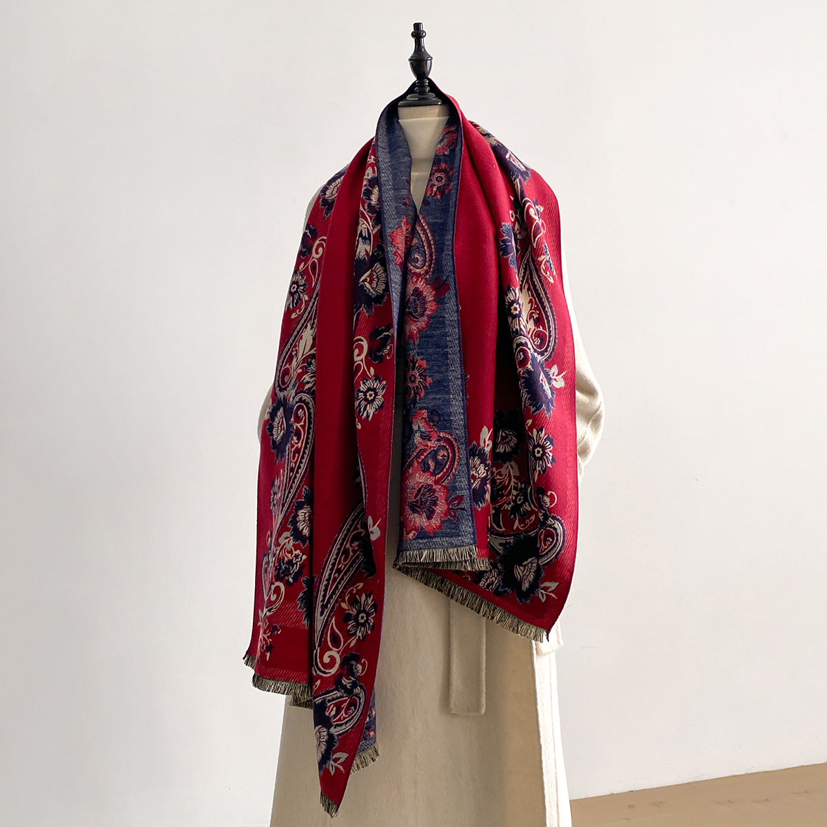 2025 Winter Luxury Imitation C - Embroidery Pashmina ulasan dan harga