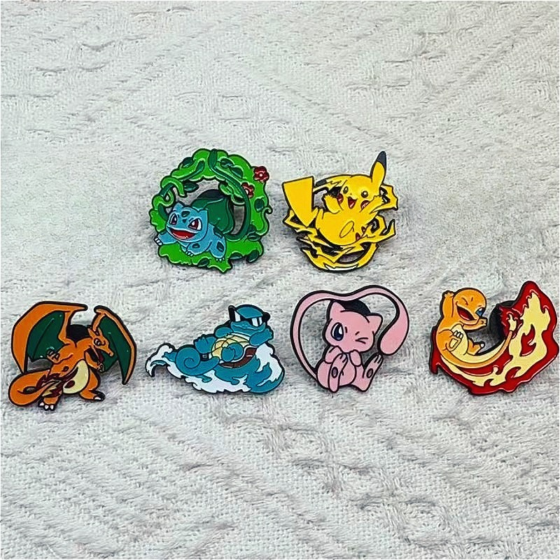 6pcs Anime Pins Set Pokemon En - Embroidery Wallpaper ulasan dan harga